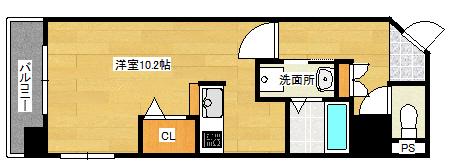グラビスコート国泰寺(ワンルーム/11階)の間取り写真