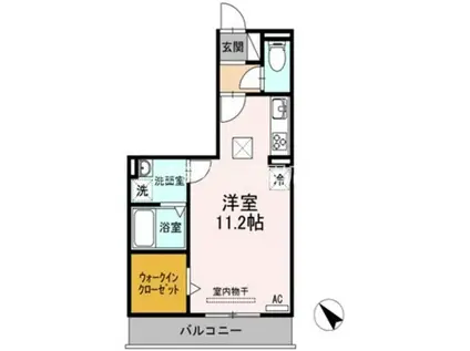 ベッロ・ルーチェ IV(ワンルーム/2階)の間取り写真