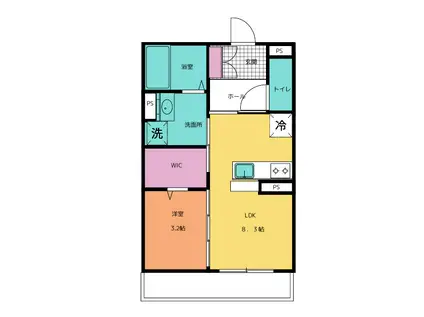 YOUR MASON CAMELLIA(1LDK/2階)の間取り写真