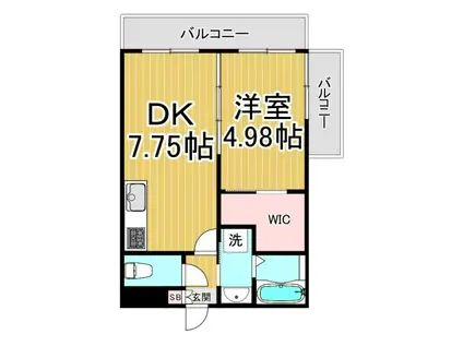M`S COURT今津山中町(1DK/2階)の間取り写真