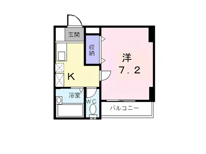 ワイズアクアーリオ(1K/2階)の間取り写真