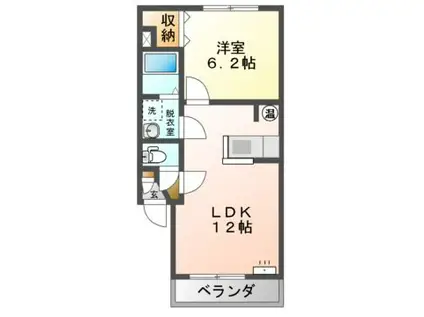 Mハイツ東町10(1LDK/3階)の間取り写真