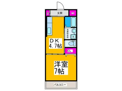 常盤ビル(1DK/2階)の間取り写真