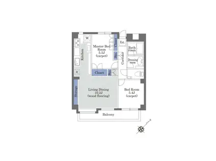 ヒルズ大森(2LDK/7階)の間取り写真