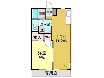 セフィラ大津(1LDK/2階)の間取り写真