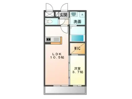 エスメラルダ 谷上(1LDK/2階)の間取り写真