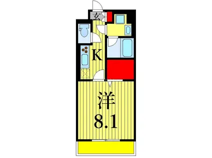 カーサ・コリーナ(1K/2階)の間取り写真