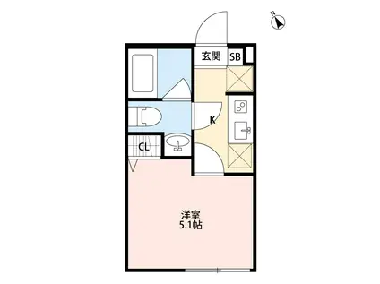 BRIGHT CHITOSE FUNABASHIブライト チトセ フ(1K/2階)の間取り写真