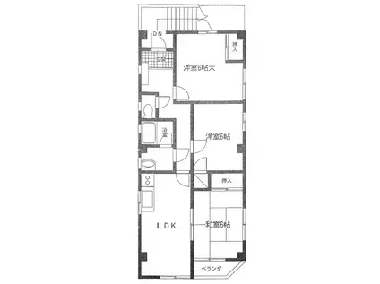 プラザ安行(3LDK/3階)の間取り写真