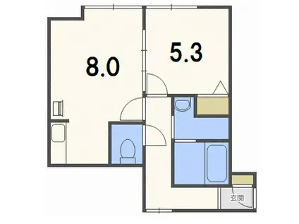 エクセル宮の沢(1LDK/3階)の間取り写真