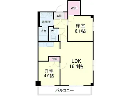 上浅田レジデンス(2LDK/3階)の間取り写真