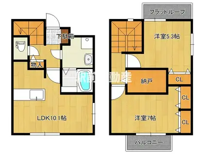 絆一号館(2LDK/2階)の間取り写真