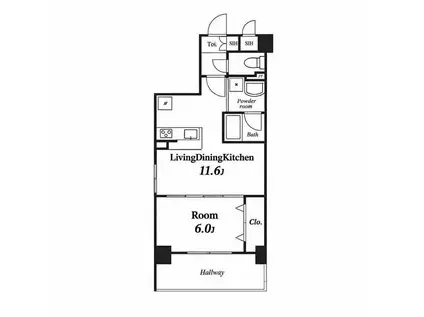 RIO VEIL(1LDK/4階)の間取り写真