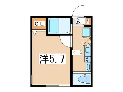 グランフェリオ横浜1(1K/1階)の間取り写真