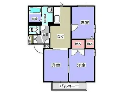 レオパレスサンライズ(1K/1階)の間取り写真