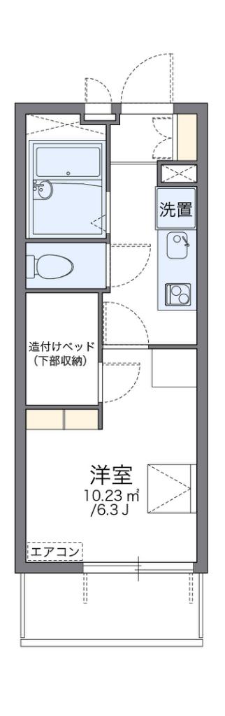 レオパレスひらかた(1K/1階)の間取り写真