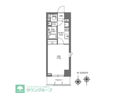 PRIME FORESHITA(1K/4階)の間取り写真
