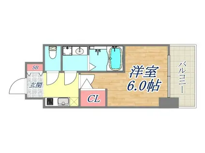 エスリード神戸兵庫駅アクアヴィラ(1K/3階)の間取り写真