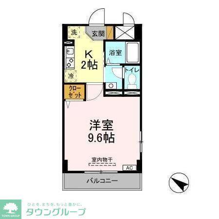 ラティニア(1K/5階)の間取り写真