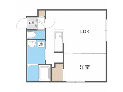 ASTER月寒西II(1LDK/3階)の間取り写真