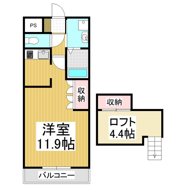 OASIS 1210(1K/2階)の間取り写真