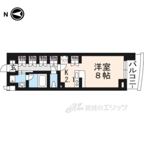 ベラジオ五条堀川(1K/10階)の間取り写真