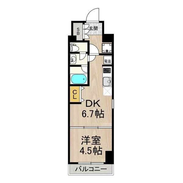 インプルーブ三宮イースト(1DK/6階)の間取り写真