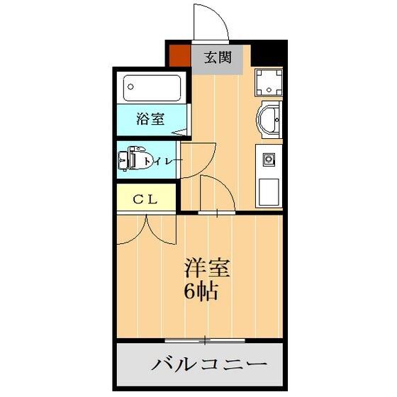 カーサ平成(1K/4階)の間取り写真