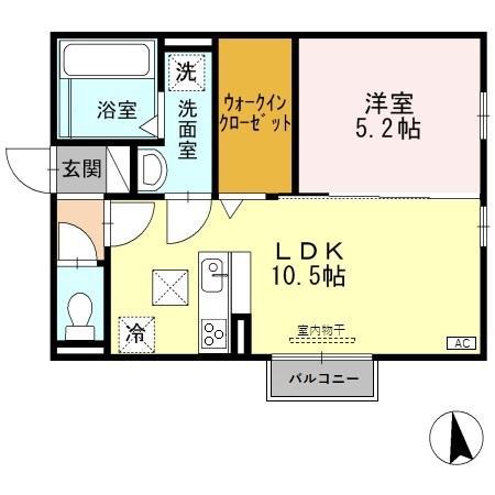 セジュール・ルーブル(1LDK/1階)の間取り写真