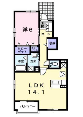 メゾン・ド・ジュネス(1LDK/1階)の間取り写真