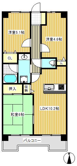 エマーレ保谷(3LDK/4階)の間取り写真