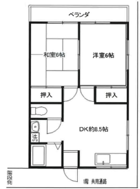 コーポ藤宮(2DK/2階)の間取り写真