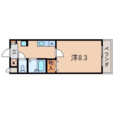 メゾンドムラジII(1K/1階)の間取り写真