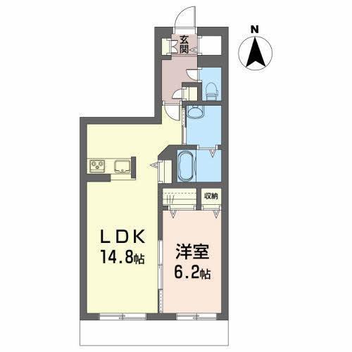 メゾンマスト盛南II(1LDK/1階)の間取り写真