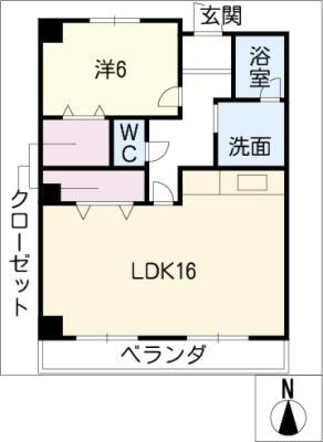 三幸マンション(1LDK/2階)の間取り写真