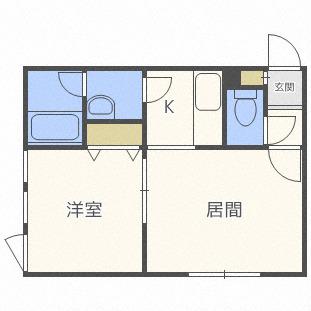 ブランノワールさっぽろST(1LDK/4階)の間取り写真