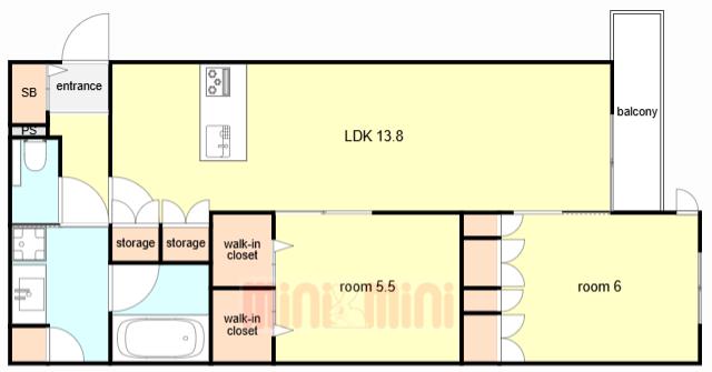 グランメゾン梅ノ木(2LDK/2階)の間取り写真