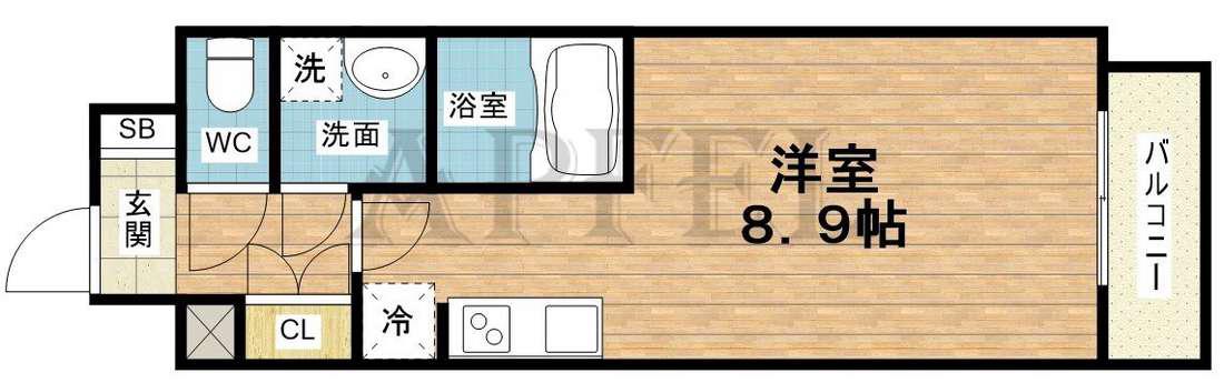 アーバネックス大阪城ウエスト(ワンルーム/8階)の間取り写真