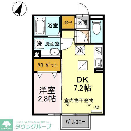 ＪＲ両毛線 駒形駅 徒歩17分 2階建 築10年(1DK/1階)の間取り写真
