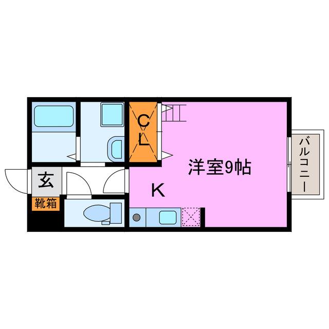REVEUR(ワンルーム/2階)の間取り写真