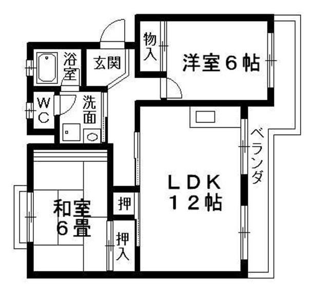 ヴィラ葉山(2LDK/3階)の間取り写真