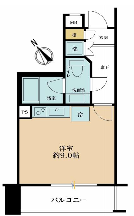 藤和シティスクエア渋谷2階(ワンルーム/2階)の間取り写真