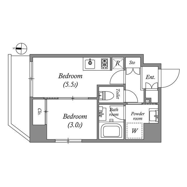 クオリタス住吉(1DK/8階)の間取り写真