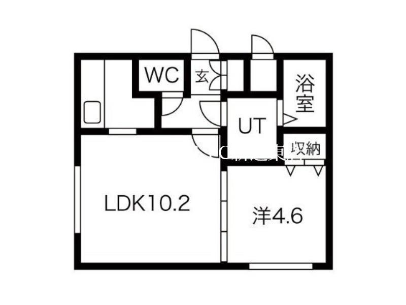 ボナールカノンN43(1LDK/4階)の間取り写真