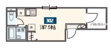 MELDIA扇大橋II(ワンルーム/2階)の間取り写真