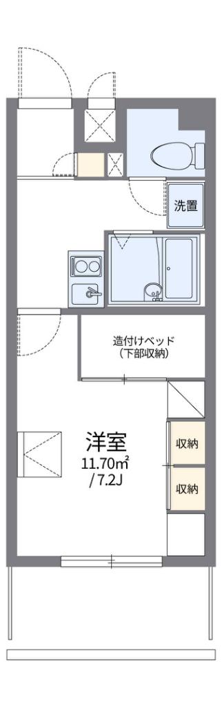 レオパレス佐保川(1K/1階)の間取り写真