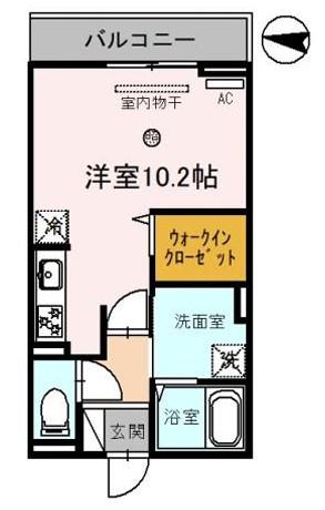 ドマーニ巽(ワンルーム/2階)の間取り写真