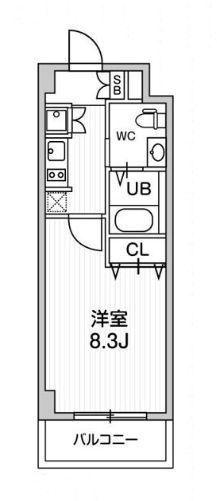 CASSIA市川妙典(1K/1階)の間取り写真