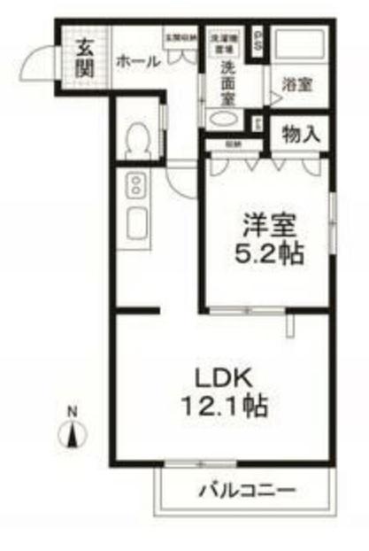 プチハイム(1LDK/2階)の間取り写真