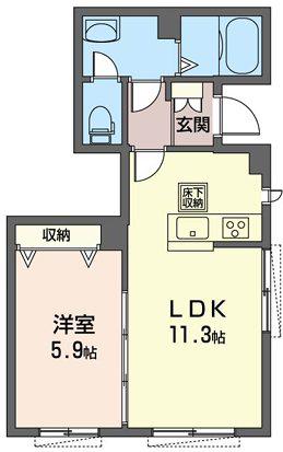 パルティーレ(1LDK/1階)の間取り写真